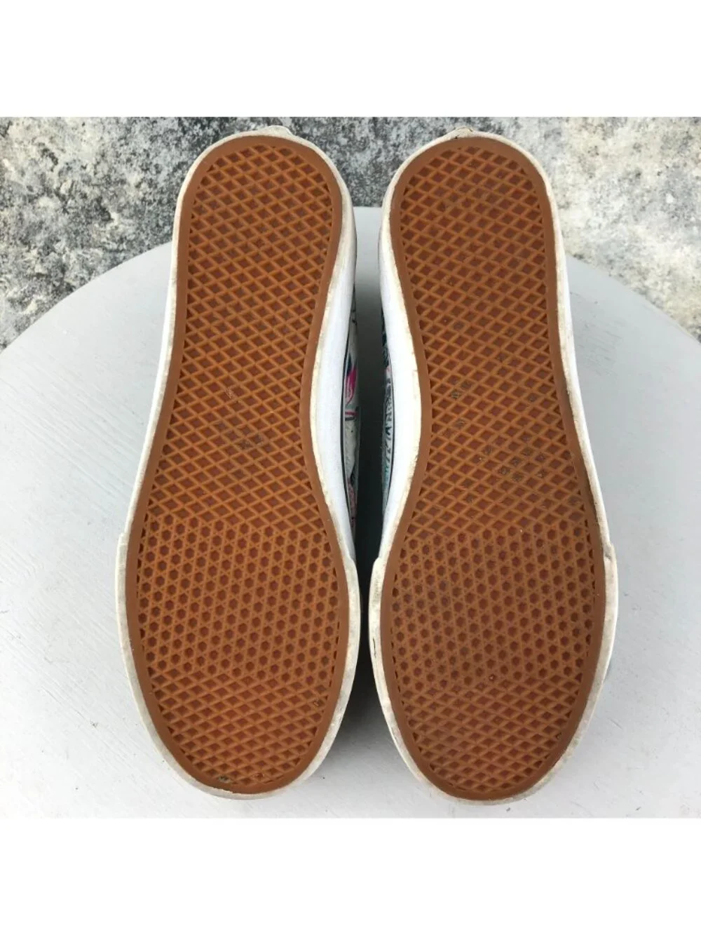 Vans Unisex Size 5.5M 7W Sk8-Hi Slim Island Vibes Grey White Blue Pink Sneakers